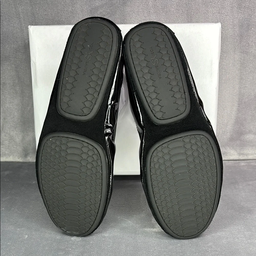 Yosi Samra Black Patent Foldable Ballet Flats Travel Shoes Size 7